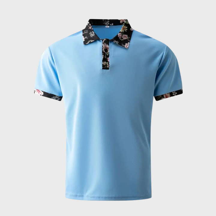 Men's Polo with Subtle Print - Noah-Black-XS-Nora Luxe
