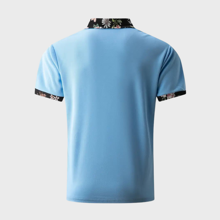 Men's Polo with Subtle Print - Noah-Black-XS-Nora Luxe