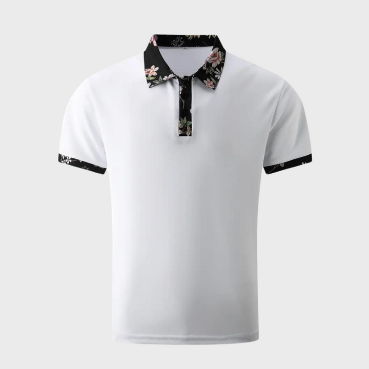 Men's Polo with Subtle Print - Noah-Black-XS-Nora Luxe