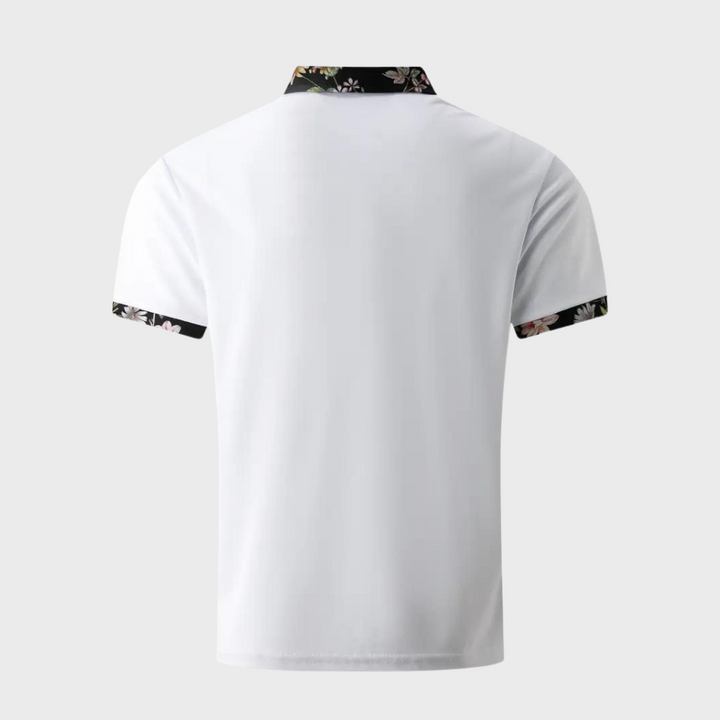 Men's Polo with Subtle Print - Noah-Black-XS-Nora Luxe
