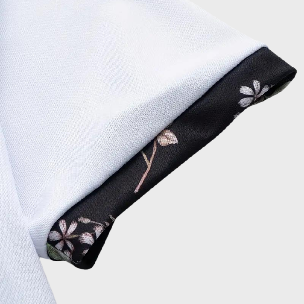 Men's Polo with Subtle Print - Noah-Black-XS-Nora Luxe