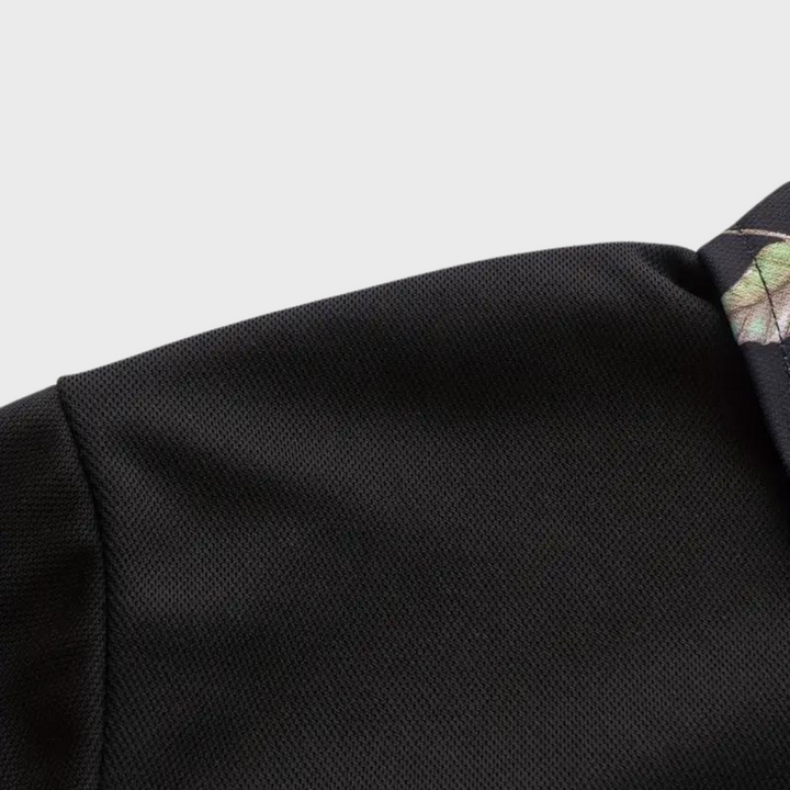 Men's Polo with Subtle Print - Noah-Black-XS-Nora Luxe