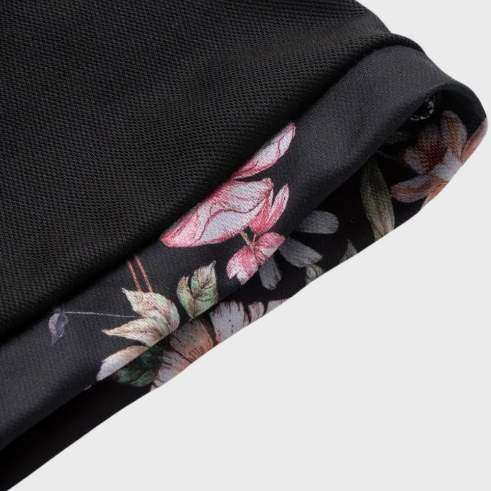 Men's Polo with Subtle Print - Noah-Black-XS-Nora Luxe