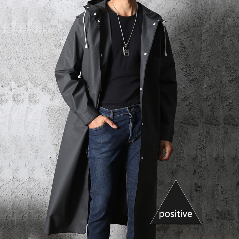 Men's Rain Jacket With Hood - Nimbus-Black-M-Nora Luxe