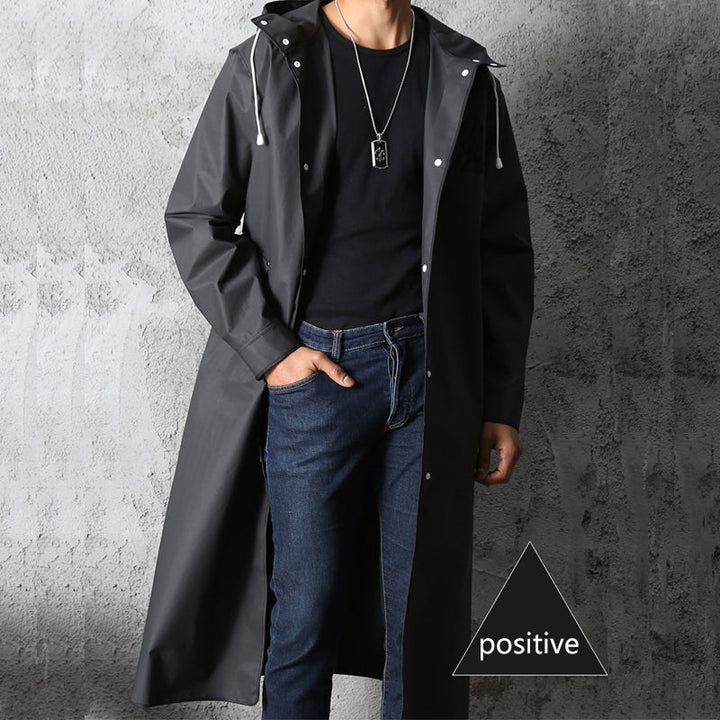 Men's Rain Jacket With Hood - Nimbus-Black-M-Nora Luxe