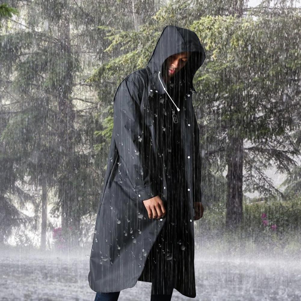 Men's Rain Jacket With Hood - Nimbus-Black-M-Nora Luxe