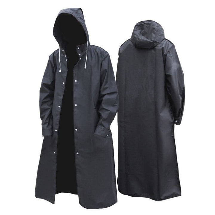 Men's Rain Jacket With Hood - Nimbus-Black-M-Nora Luxe