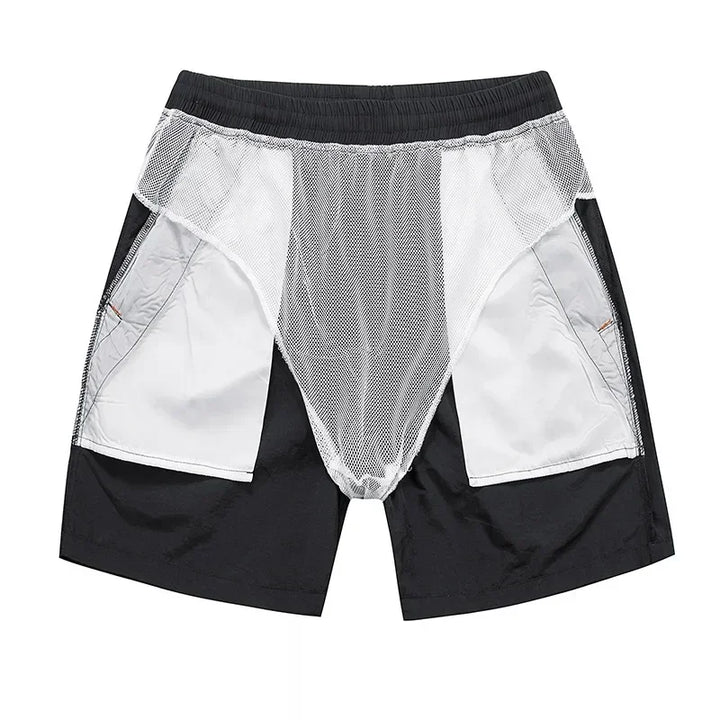 Men's Running Shorts with Mesh Inner Lining and Zip Pockets – Nikoas-Dark blue-S-Nora Luxe