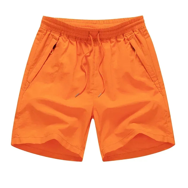 Men's Running Shorts with Mesh Inner Lining and Zip Pockets – Nikoas-Orange-S-Nora Luxe