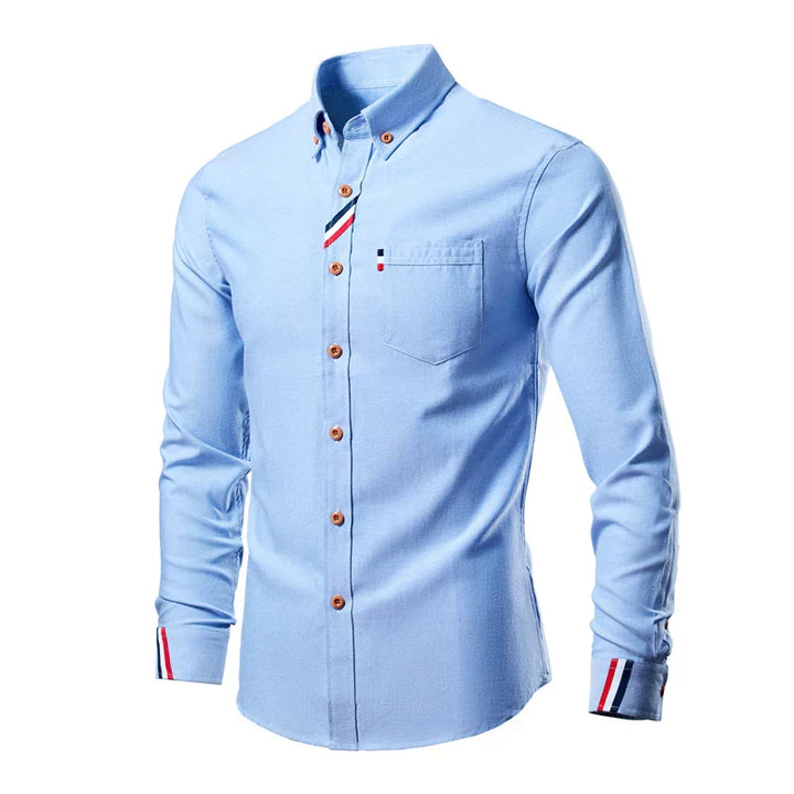 Men's Shirt with Long Sleeves - Liam-Blue-S-Nora Luxe
