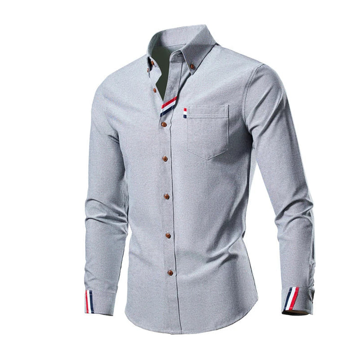 Men's Shirt with Long Sleeves - Liam-Gray-S-Nora Luxe