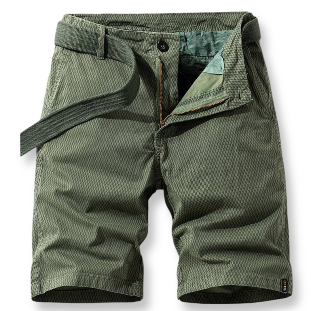 Men's Shorts with Adjustable Waist - ComfyFlex-Green-S-Nora Luxe