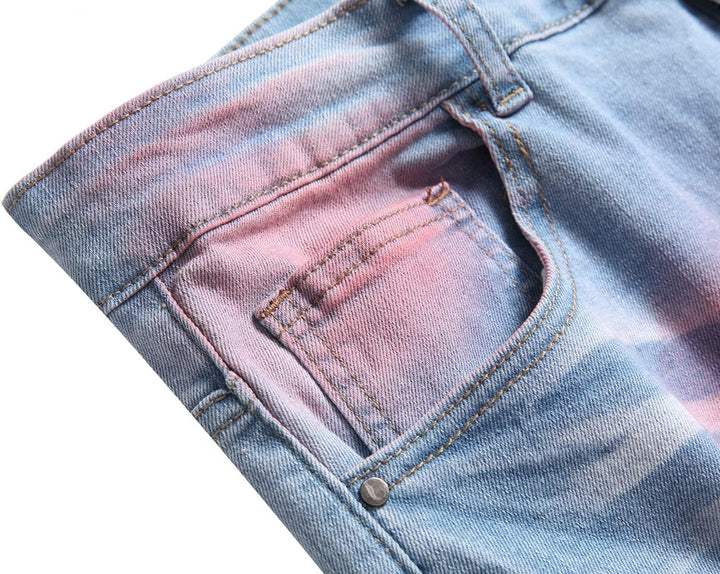 Men's Slim-Fit Ripped Jeans - Mick-Yellow-28-Nora Luxe