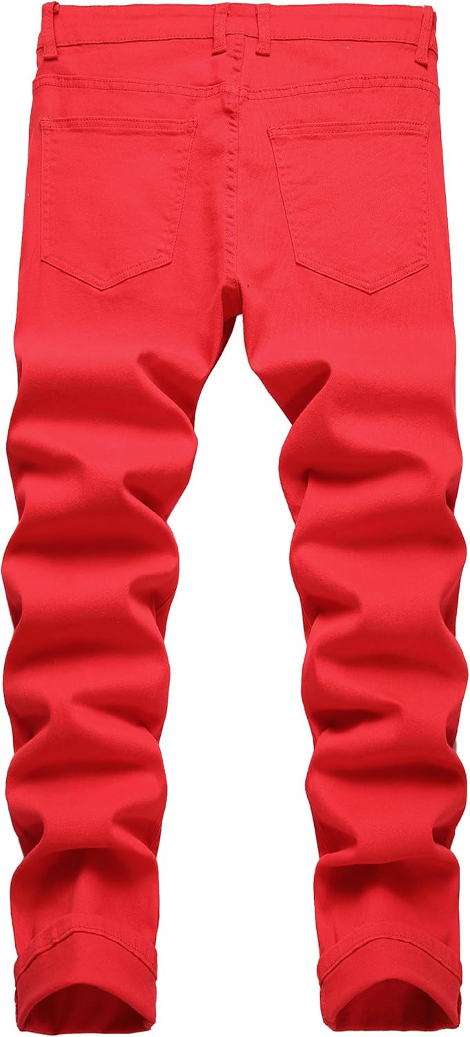 Men's Slim-Fit Ripped Jeans - Mick-Yellow-28-Nora Luxe