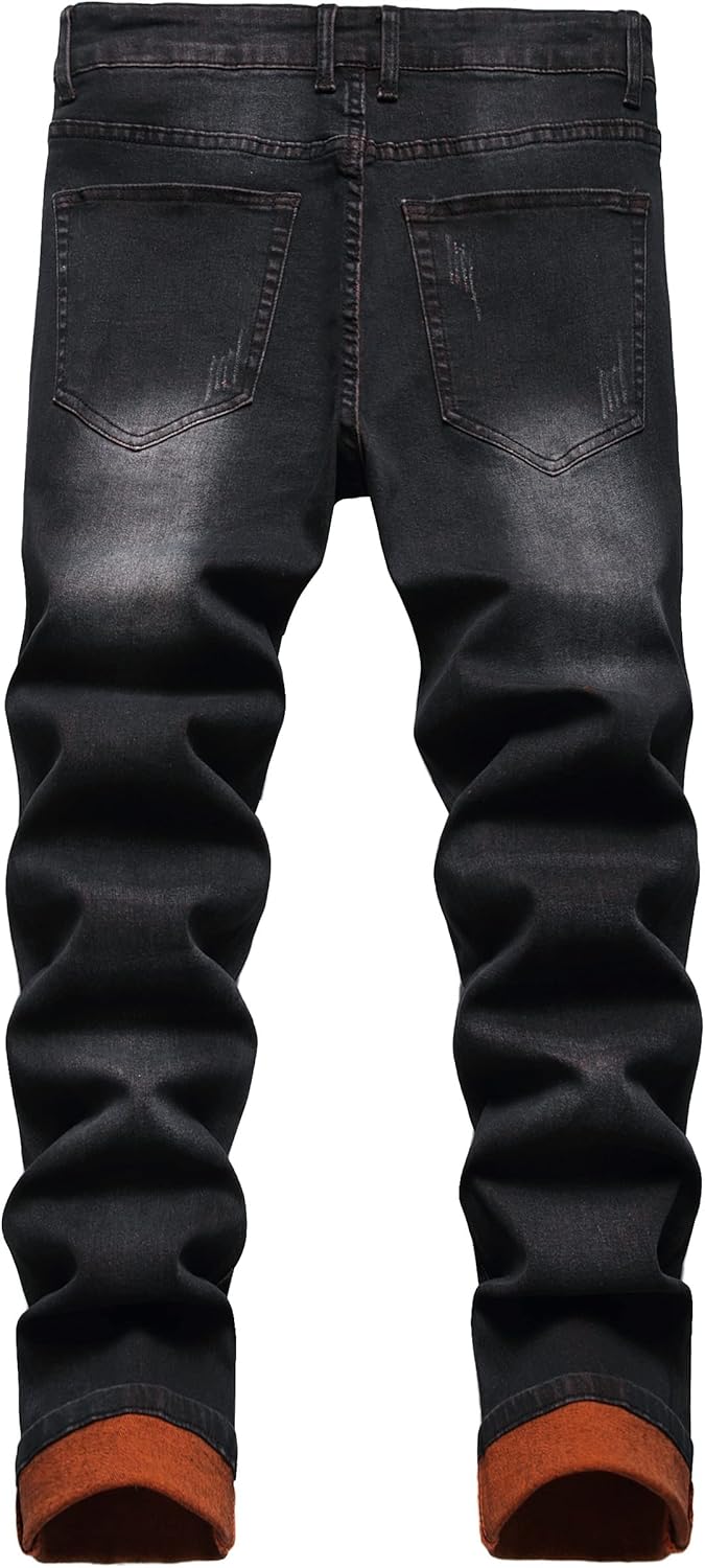 Men's Slim-Fit Ripped Jeans - Mick-Yellow-28-Nora Luxe