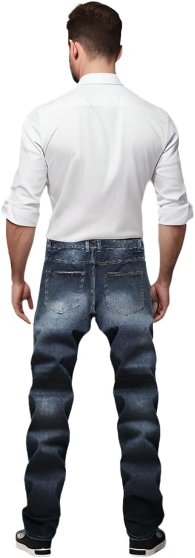 Men's Slim-Fit Ripped Jeans - Mick-Yellow-28-Nora Luxe