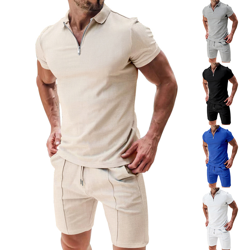 Men's Somerset with Button-down Shirt and Shorts - Ruben-Beige-S-State of Style