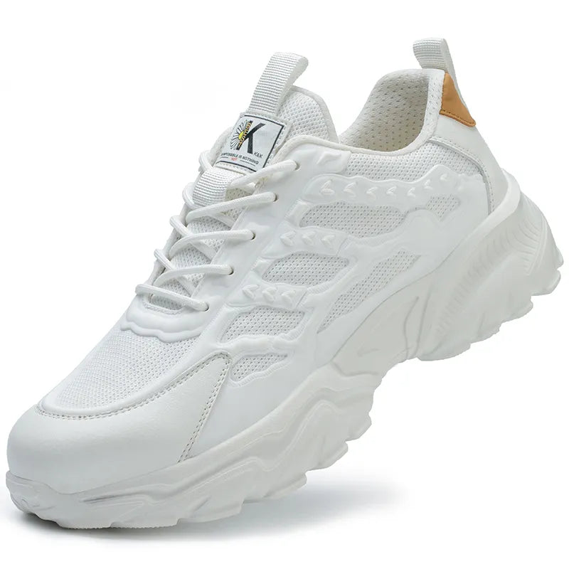 Men's Steel Toe Work Shoes - Rocco-White-5.5-Nora Luxe