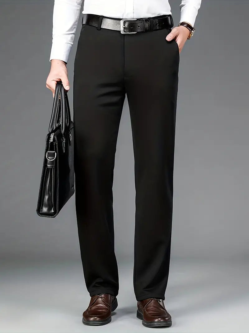 Men's Stretch Trousers - ExecFlex-Black-XS-Nora Luxe