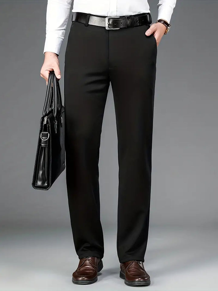 Men's Stretch Trousers - ExecFlex-Black-XS-Nora Luxe