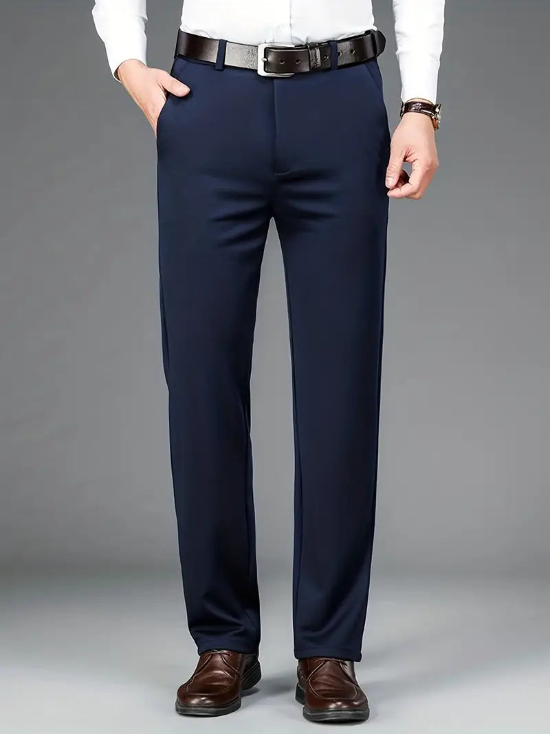 Men's Stretch Trousers - ExecFlex-Marine Blue-XS-Nora Luxe