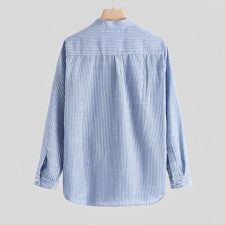 Men's Summer Shirt with Modern Cut – Cas-Blue-S-State of Style