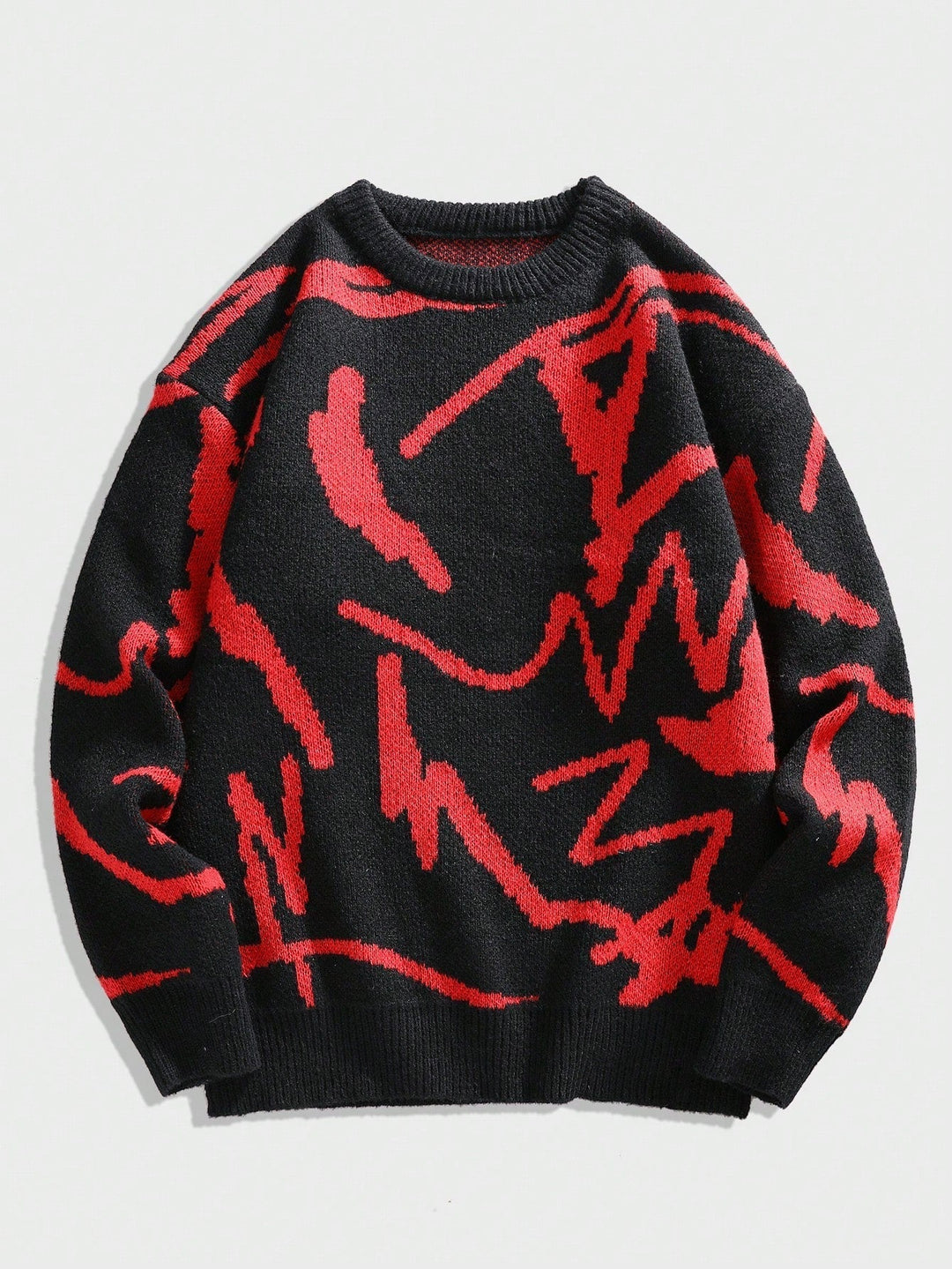 Men's Sweater with Graphic Print - Arvid-Red-S-Nora Luxe
