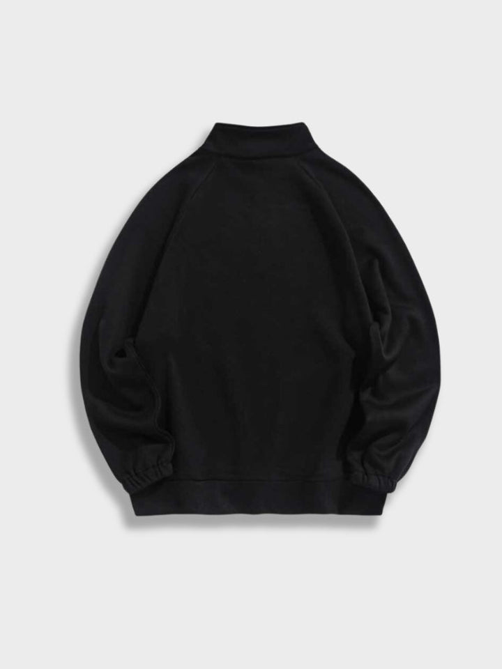 Men's Sweater with Half Zip - Logan-Black-XS-Nora Luxe