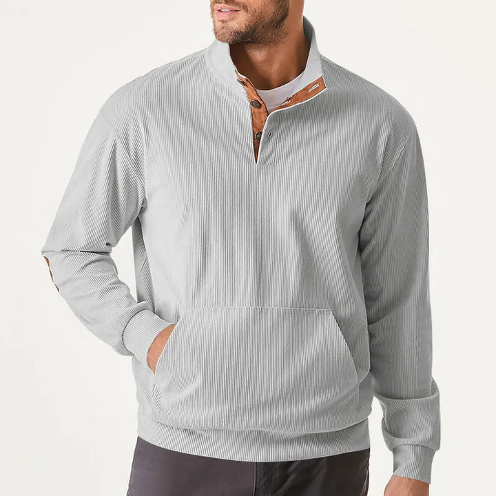 Men's Sweater with Stand-up Collar - Liam-Apricot-S-Nora Luxe