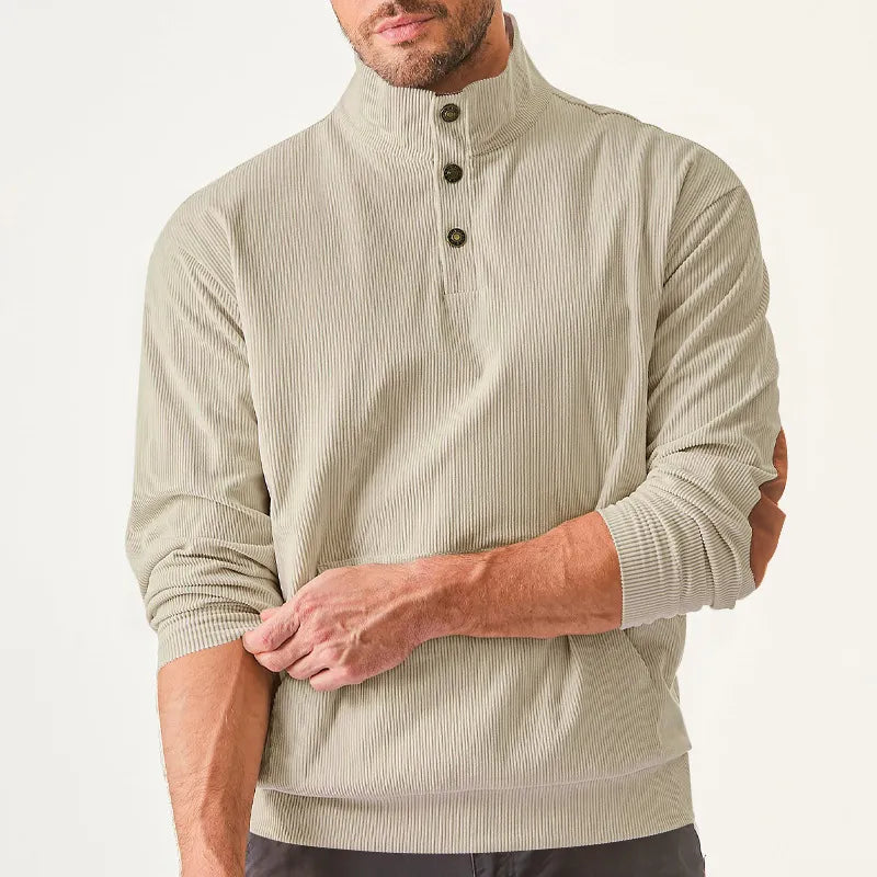 Men's Sweater with Stand-up Collar - Liam-Apricot-S-Nora Luxe