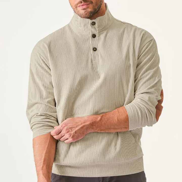 Men's Sweater with Stand-up Collar - Liam-Apricot-S-Nora Luxe