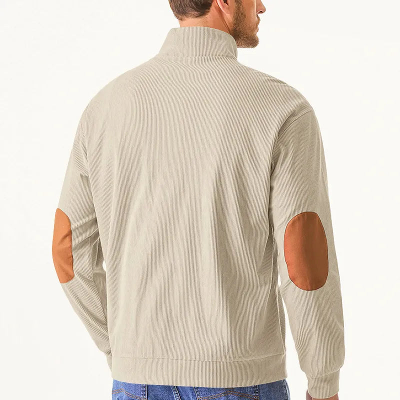 Men's Sweater with Stand-up Collar - Liam-Apricot-S-Nora Luxe