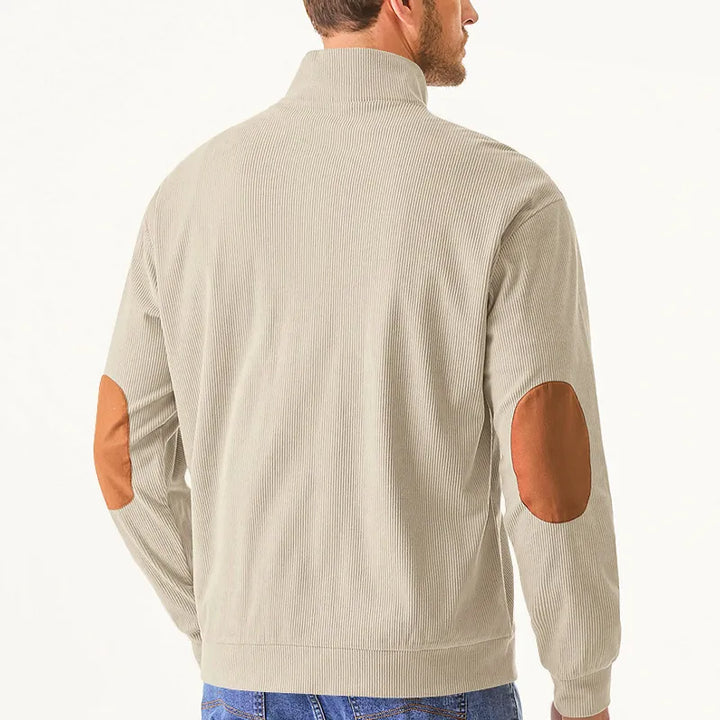 Men's Sweater with Stand-up Collar - Liam-Apricot-S-Nora Luxe