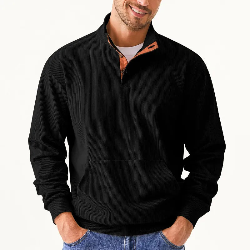 Men's Sweater with Stand-up Collar - Liam-Apricot-S-Nora Luxe