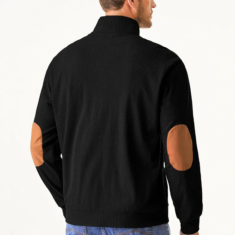 Men's Sweater with Stand-up Collar - Liam-Apricot-S-Nora Luxe