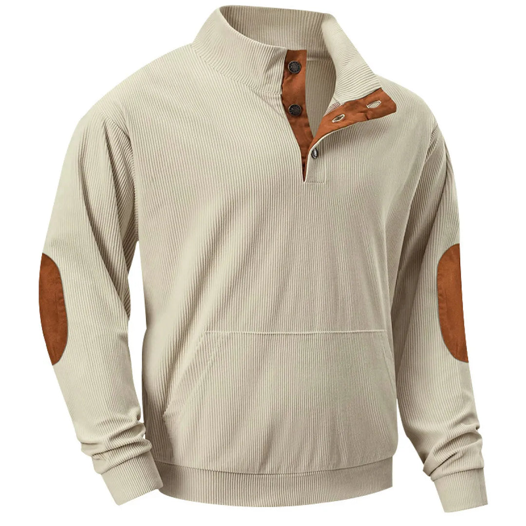 Men's Sweater with Stand-up Collar - Liam-Apricot-S-Nora Luxe