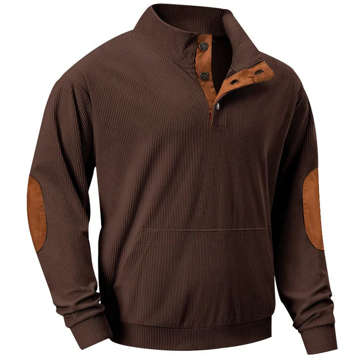 Men's Sweater with Stand-up Collar - Liam-Brown-S-Nora Luxe
