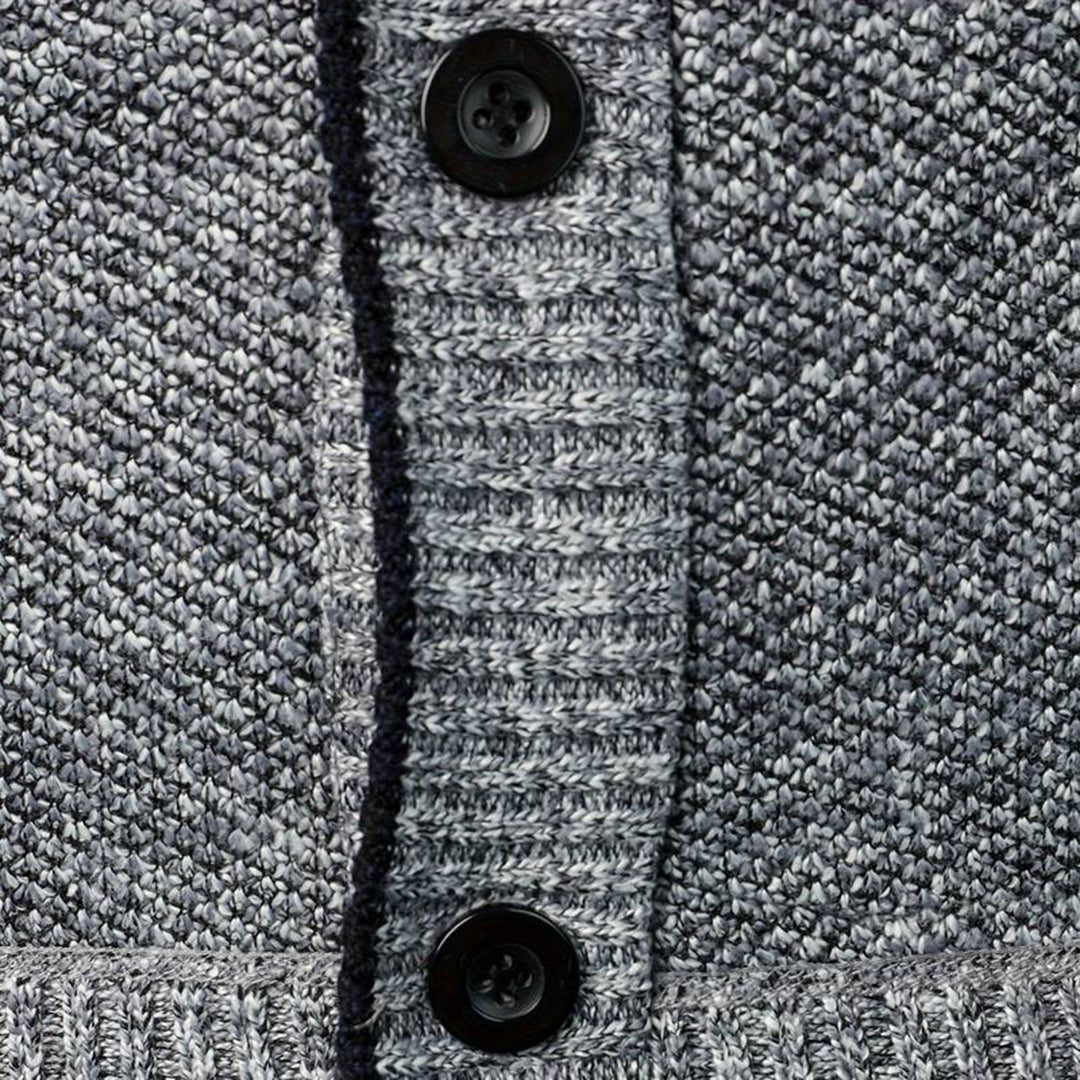 Men's sweater with V-neck - Aspen-Light Gray-S-Nora Luxe