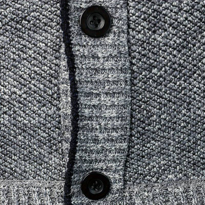 Men's sweater with V-neck - Aspen-Light Gray-S-Nora Luxe