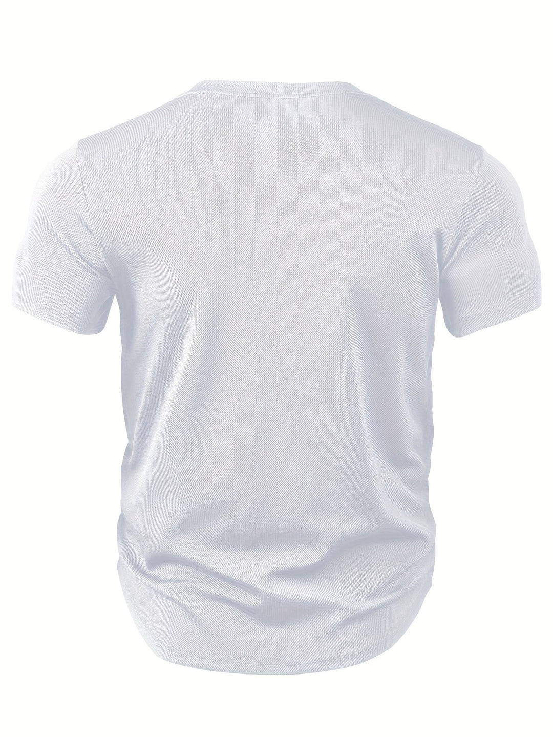 Men's T-shirt with Deep V-neck and Texture – Rafael-White-S-State of Style