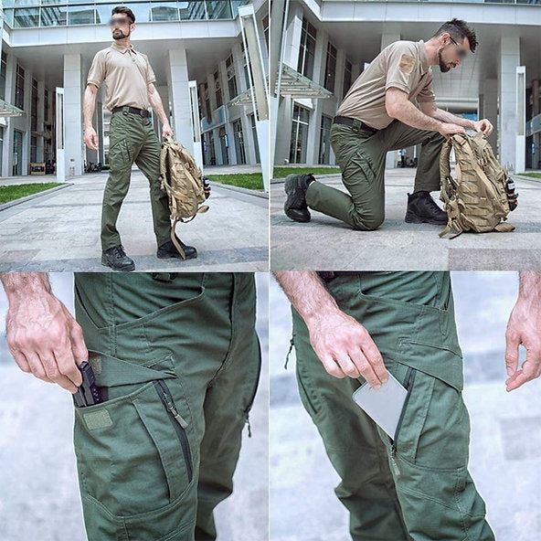 Men's Tactical Cargo Trousers - Vortex-Green-S-Nora Luxe