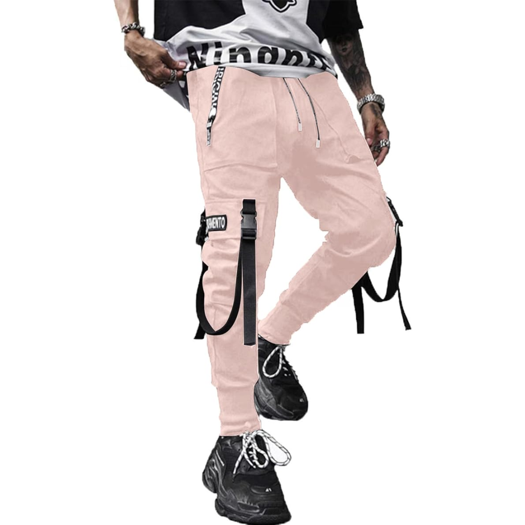Men's Techwear Tactical Jogging Trousers - Robert-Pink-XS-Nora Luxe