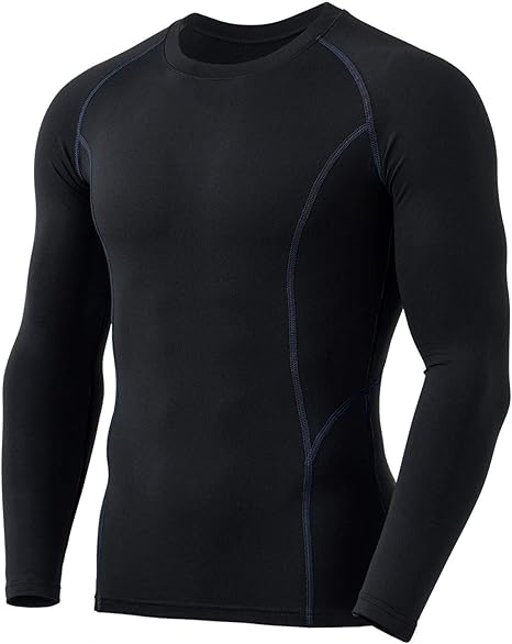 Men's Thermoshirt with Long Sleeves - Alex-Black/Dark Gray-S-Nora Luxe