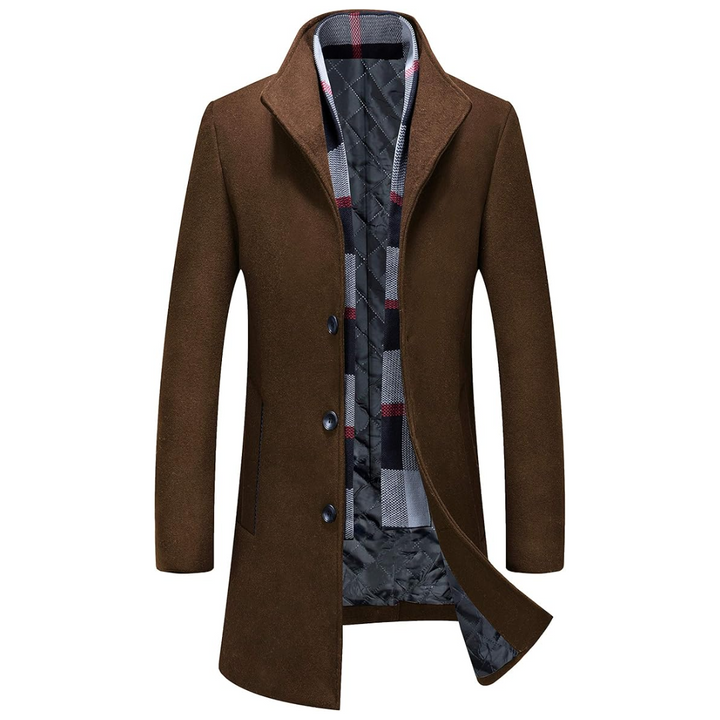 Men's Winter Trench Coat in Wool Blend - Liam-Brown-XS-Nora Luxe