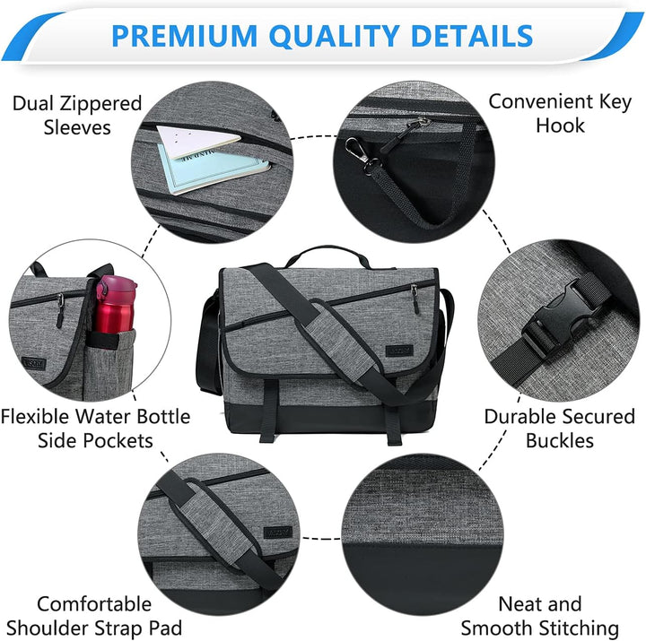 AA NOT AVAIALBLE Water-Resistant Laptop Messenger Bag with Adjustable Strap – WorkMate Series