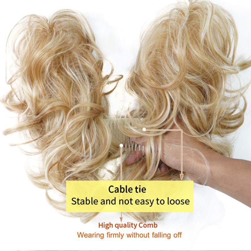 Messy Clip-in Bun with Side Clip – Elina-Black-Nora Luxe