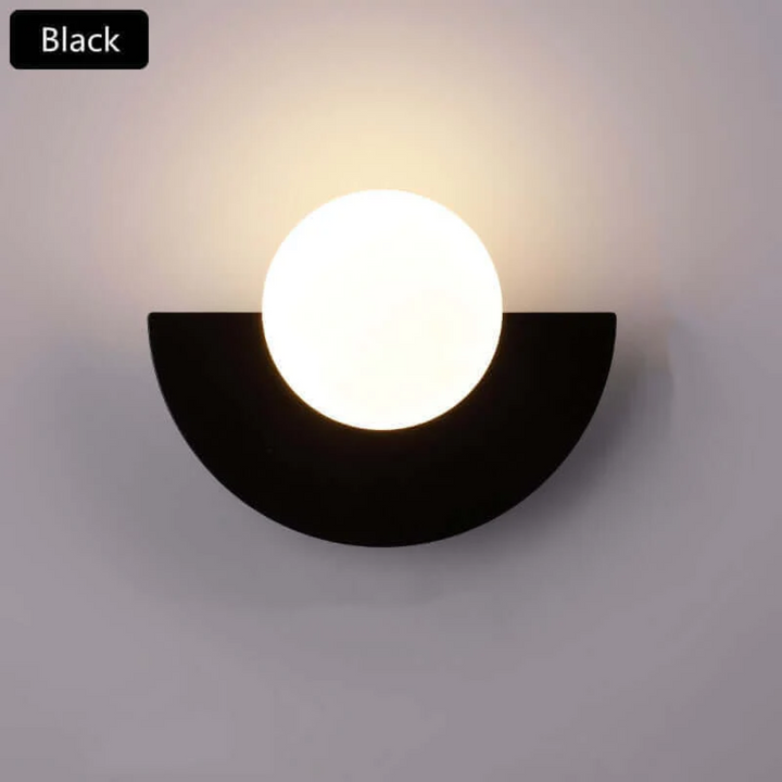 Metal Half Moon Wall Lamp - LunaMetal-Red-7.87 × 5.91 in-Warm White (2700-3500k)-Nora Luxe