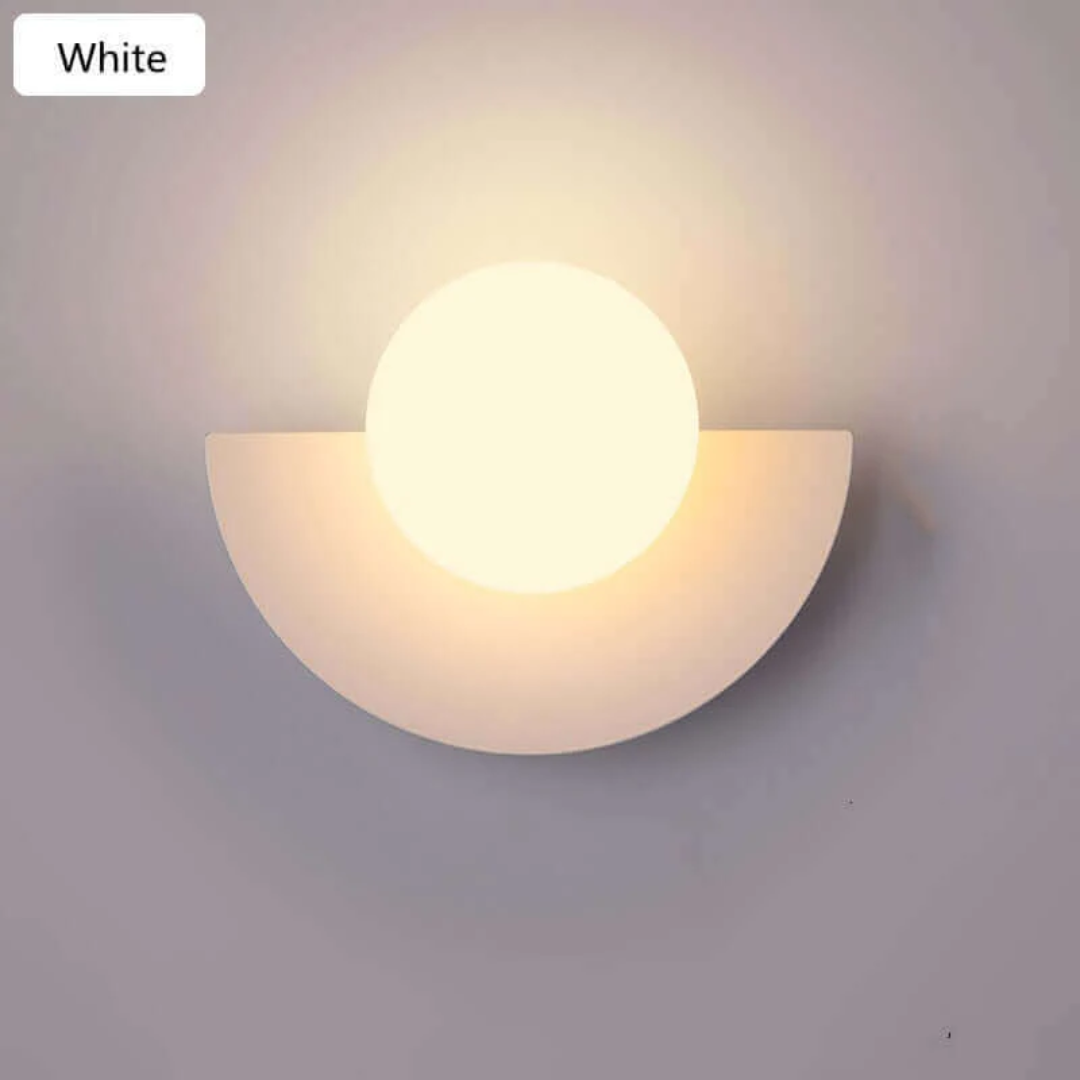 Metal Half Moon Wall Lamp - LunaMetal-Red-7.87 × 5.91 in-Warm White (2700-3500k)-Nora Luxe