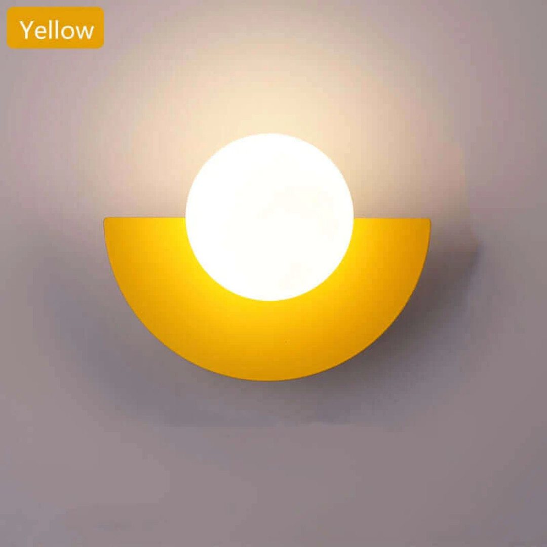Metal Half Moon Wall Lamp - LunaMetal-Red-7.87 × 5.91 in-Warm White (2700-3500k)-Nora Luxe