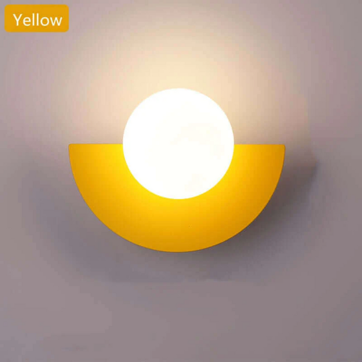 Metal Half Moon Wall Lamp - LunaMetal-Red-7.87 × 5.91 in-Warm White (2700-3500k)-Nora Luxe